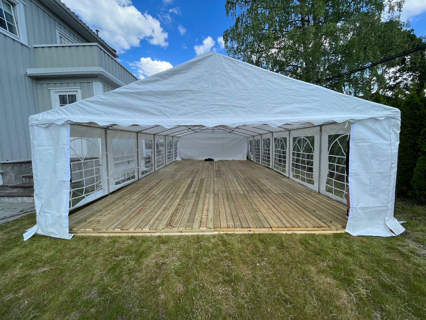 Tregulv til partytelt